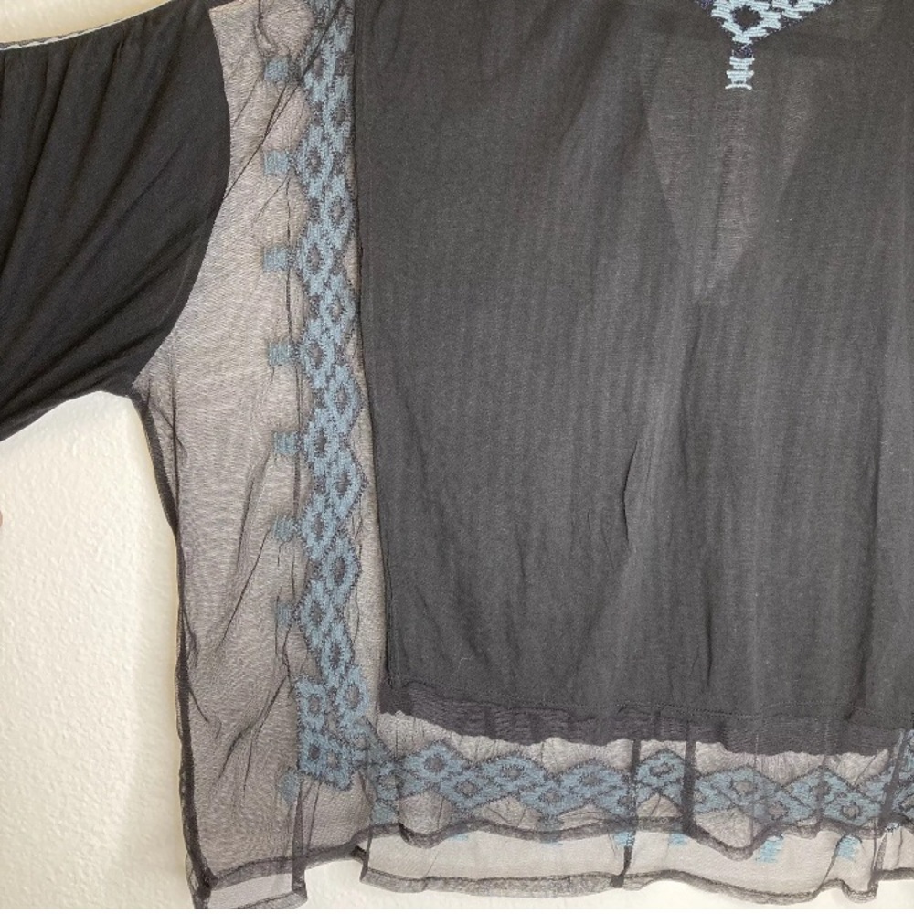 REDUCED! Free people bohemian peasant oversized embroidery, 3/4 sleeves! - Picture 13 of 16